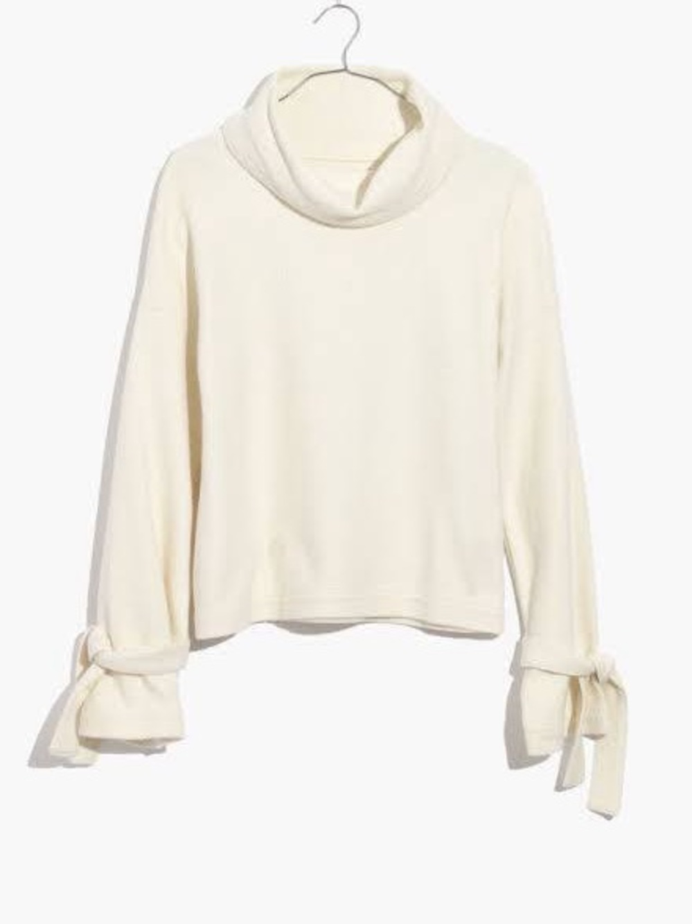 Madewell Mock Neck Cowl Tie-Cuff Sweater